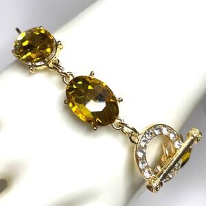 Bracelet Chunky Amber Gold Topaz Jewelry Devil Wears Hot Rocks O02